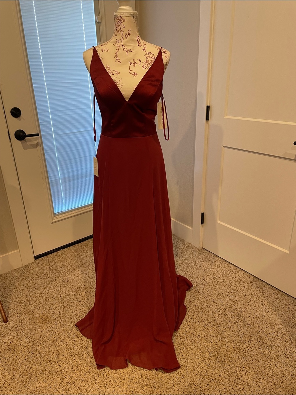 Allure Bridals color sangria V-Neck Prom or Evening Gown